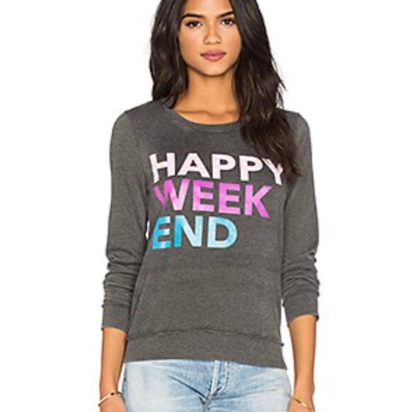 Chaser Happy Weekend Long Sleeve Top Size M - Picture 1 of 11
